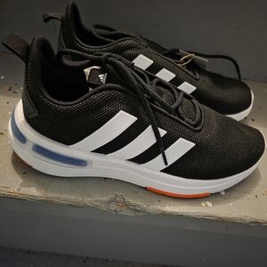 Adidas Men's Black and White Athletic Shoes
